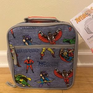 NWT Pottery Barn kids Marvel Avengers lunchbox *EMBROIDERED WITH LETTERS NC **
